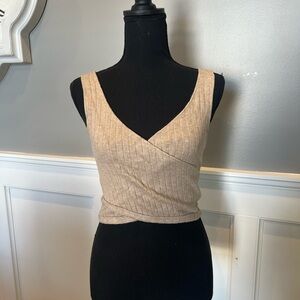 Forever 21 Beige Ribbed Crop Top